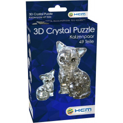 3D Crystal Puzzle   Katzenpaar 49 Teile