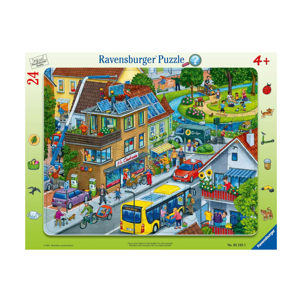 Ravensburger Kinderpuzzle   Unsere grüne Stadt   24 Teile Rahmenpuzzle für Kinder ab 4 Jahren mit Su