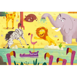 Ravensburger Kinderpuzzle Puzzle&Play 05594 Safari Zeit 2x24 Teile Puzzle für Kinder ab 4 Jahren