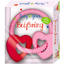 Beißring Baby Glück, rosa (mit 2 Herzen)