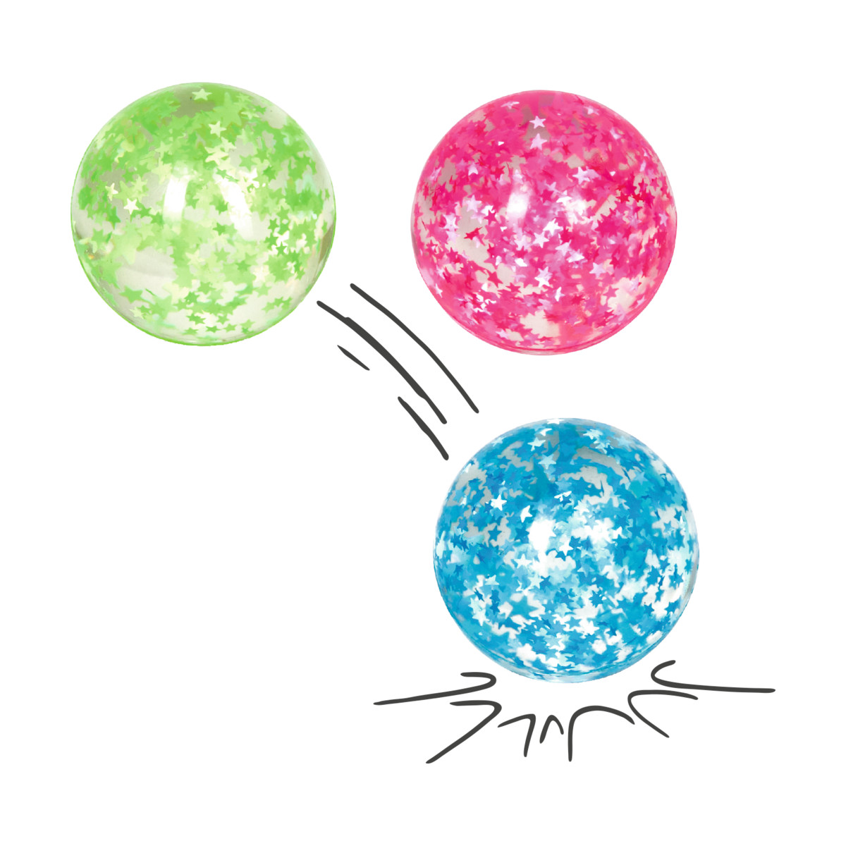 Sternen-Flummis - Bunte Geschenke, sort.
