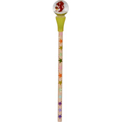 Bleistift m.Schneekugel-Topper - Winterzauber i.Weih., sort.
