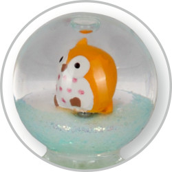 Bleistift m.Schneekugel-Topper - Winterzauber i.Weih., sort.
