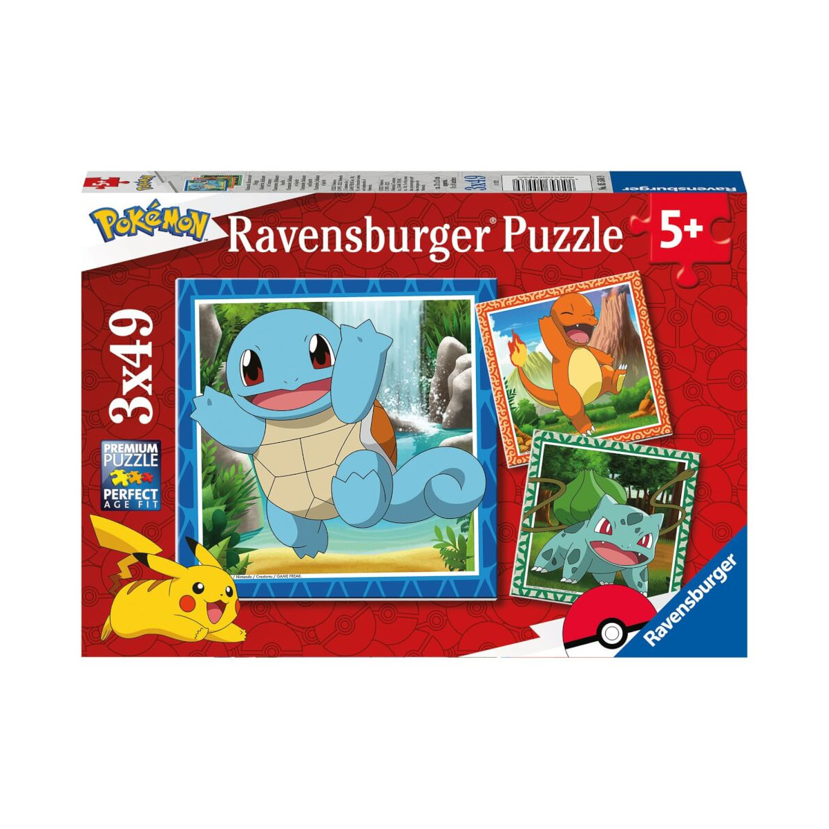 Ravensburger Kinderpuzzle 05586   Glumanda, Bisasam und Schiggy   3x49 Teile Pokémon Puzzle für Kind