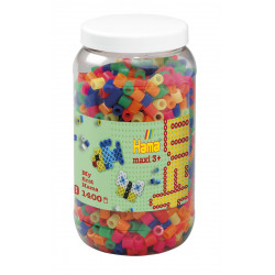 Hama® Bügelperlen Maxi   Neon Mix 1400 Perlen (6 Farben) in Aufbewahrungsdose