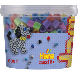 Hama® Bügelperlen Maxi   Dose Pastell Mix 600 Perlen (6 Farben)