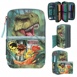 Dino World 3 Fach Federtasche