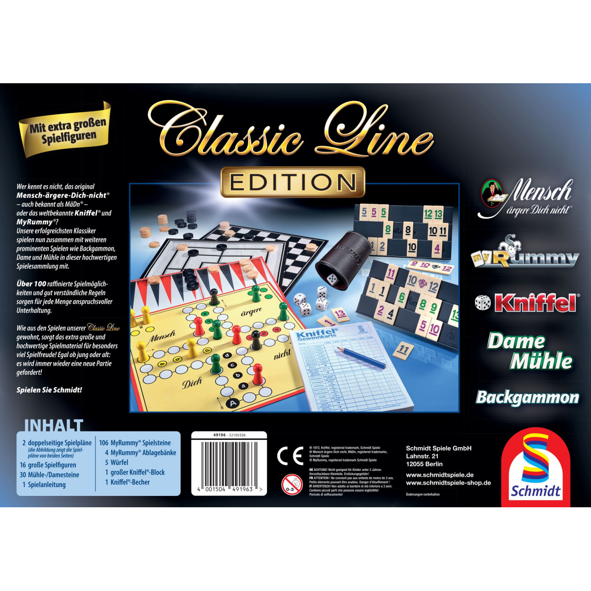 Schmidt Spiele 49196 Classic Line   Edition, mit großen Spielfiguren