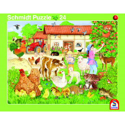 2er Set Rahmenpuzzles Wir gehen in den Zoo! 16 Teile Ferien auf dem Bauernhof 24