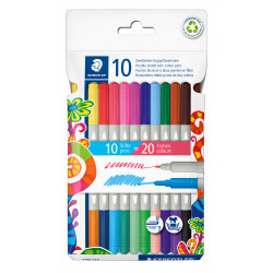 STAEDTLER Fasermaler D.spitze Twin Color 10St