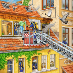 Ravensburger Kinderpuzzle   09401 Feuerwehreinsatz   Puzzle für Kinder ab 5 Jahren, mit 3x49 Teilen