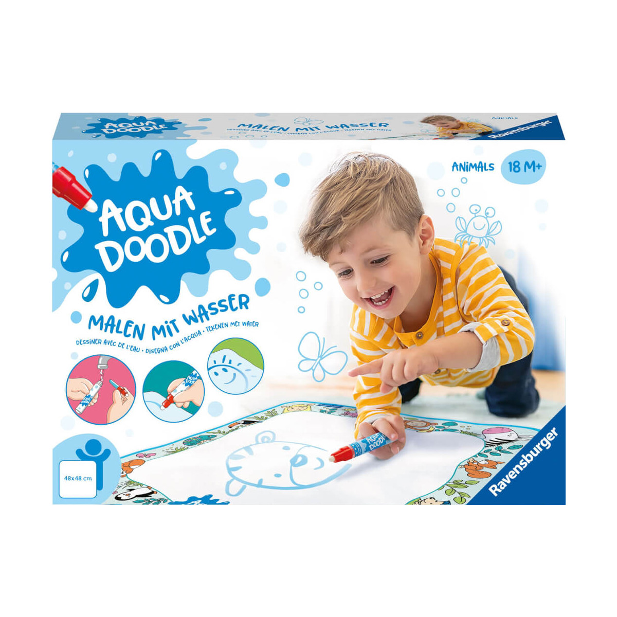 Ravensburger 4564 Aquadoodle Animals   Erstes Malen für Kinder ab 18 Monate, Malset für fleckenfreie