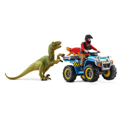 schleich® Dinosaurs 41466 Flucht auf Quad vor Velociraptor