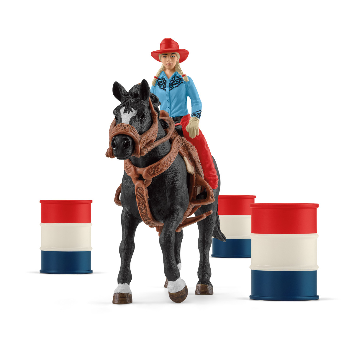 schleich® Farm World 42576 Barrel Racing mit Cowgirl