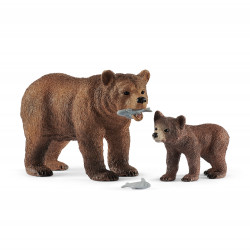 schleich® Wild Life 42473 Grizzlybär Mutter mit Jungem