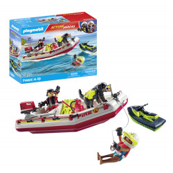 PLAYMOBIL 71464 Feuerwehrboot mit Aqua Scooter