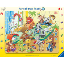 Ravensburger Kinderpuzzle   05662 Im Tierkindergarten   24 Teile Rahmenpuzzle für Kinder ab 4 Jahren