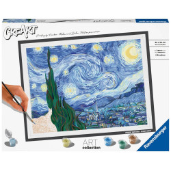 Ravensburger CreArt   Malen nach Zahlen 23518 – ART Collection: Starry Night (Van Gogh) – ab 14 Jahr