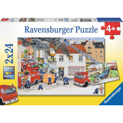 Ravensburger 8851 Puzzle Bei der Feuerwehr 2 X 24 Teile