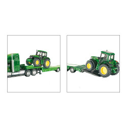SIKU 1837 Tieflader mit John Deere Traktoren