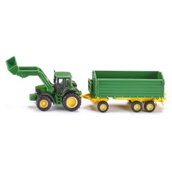 SIKU 1843 John Deere mit Frontlader und Anhänger