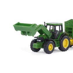 SIKU 1843 John Deere mit Frontlader und Anhänger