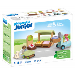 PLAYMOBIL 71691 Junior: Bio Marktstand & Gabelstapler