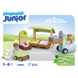 PLAYMOBIL 71691 Junior: Bio Marktstand & Gabelstapler