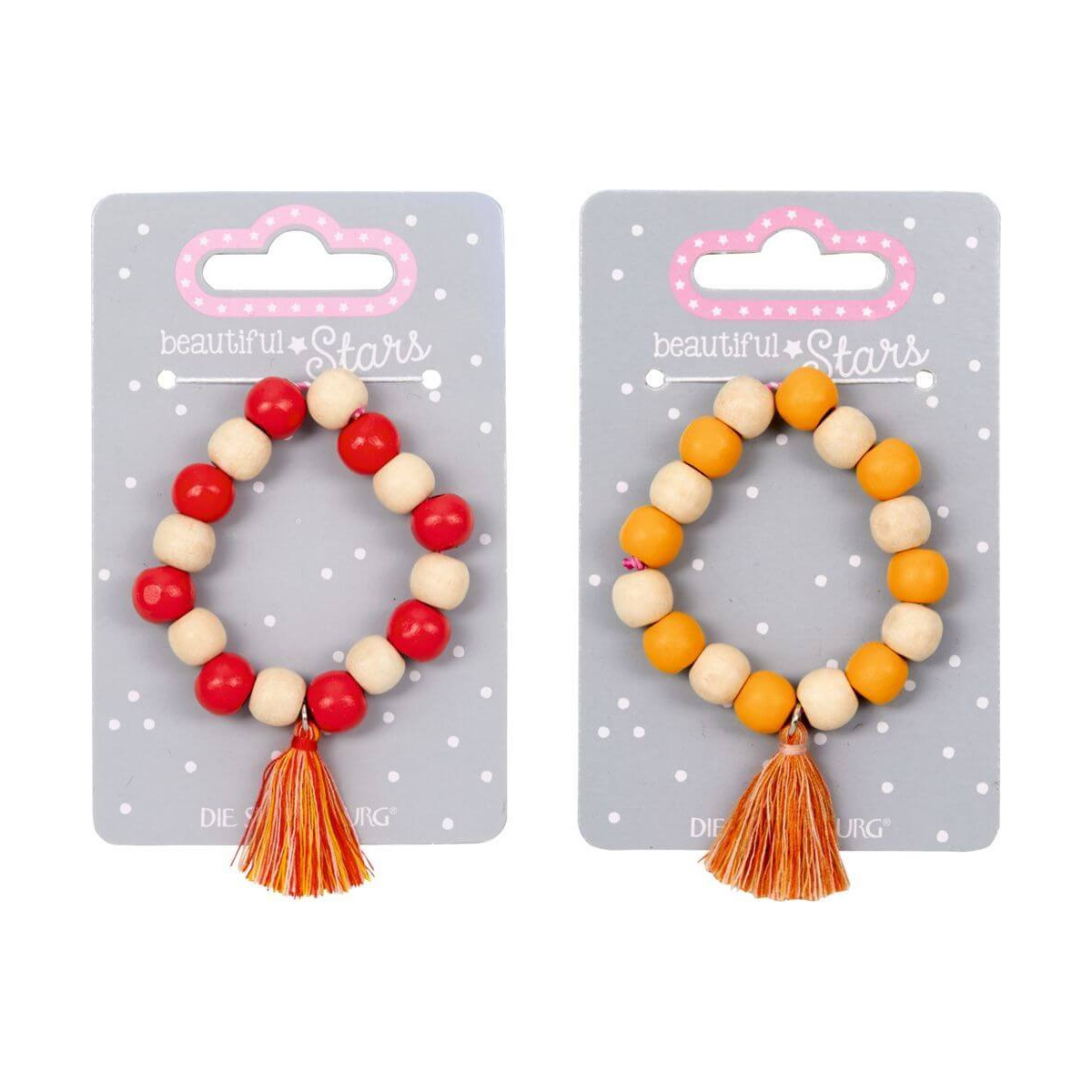 Holz Armband mit Tassel beautiful Stars, sortiert