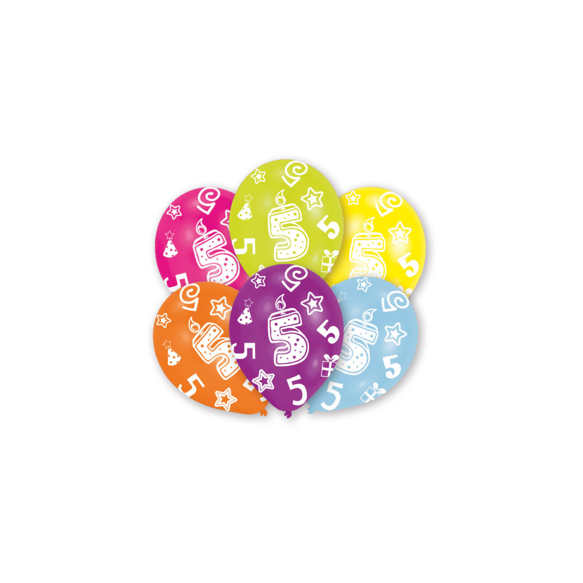 6 Latex Balloons All Round P