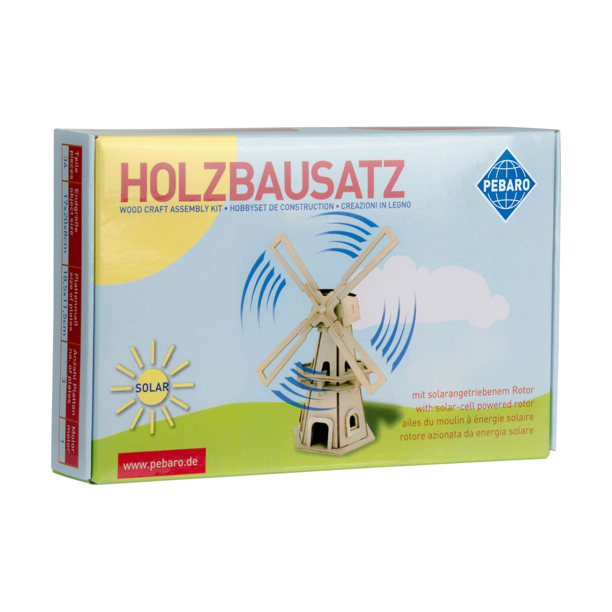 PEBARO Solar Holzbausatz Windmühle