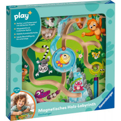 Ravensburger 4873 Play  Magnetisches Holz Labyrinth: Dschungel, schult Feinmotorik, Geschicklichkeit