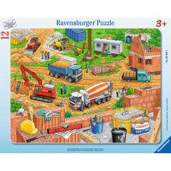 Ravensburger Kinderpuzzle   06058 Arbeit auf der Baustelle   Rahmenpuzzle für Kinder ab 3 Jahren, mi