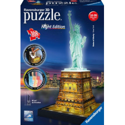 Ravenburger 12596 Puzzle Freiheitsstatue bei Nacht 3D 216 Teile