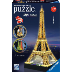 Ravenburger 12579 Puzzle Eiffelturm bei Nacht 3D 216 Teile