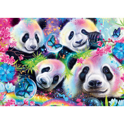 Puzzle Sheena Pike Neon Blumen Pandas 1000Teile