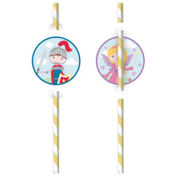 8 Trinkhalme Princess & Knight