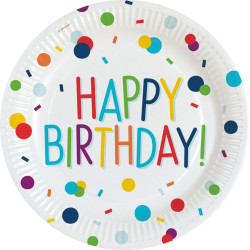 Pappteller Happy Birthday