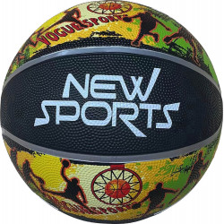 New Sports Basketball schwarz bunt, Größe 7, unaufgblasen