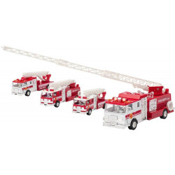 12115Feuerwehr mit Licht und Geräusch, Spritzguss, L 17,5 cm sortiert (1 Stück)
