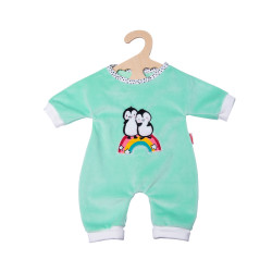 Flauschiger Puppen Strampler Pinguin Pünktchen, Gr. 28 35 cm