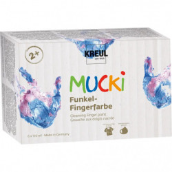 MUCKI Funkel Fingerfarbe 6er Set 150 ml