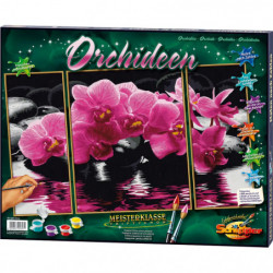 Malen nach Zahlen   Orchideen (Triptychon)
