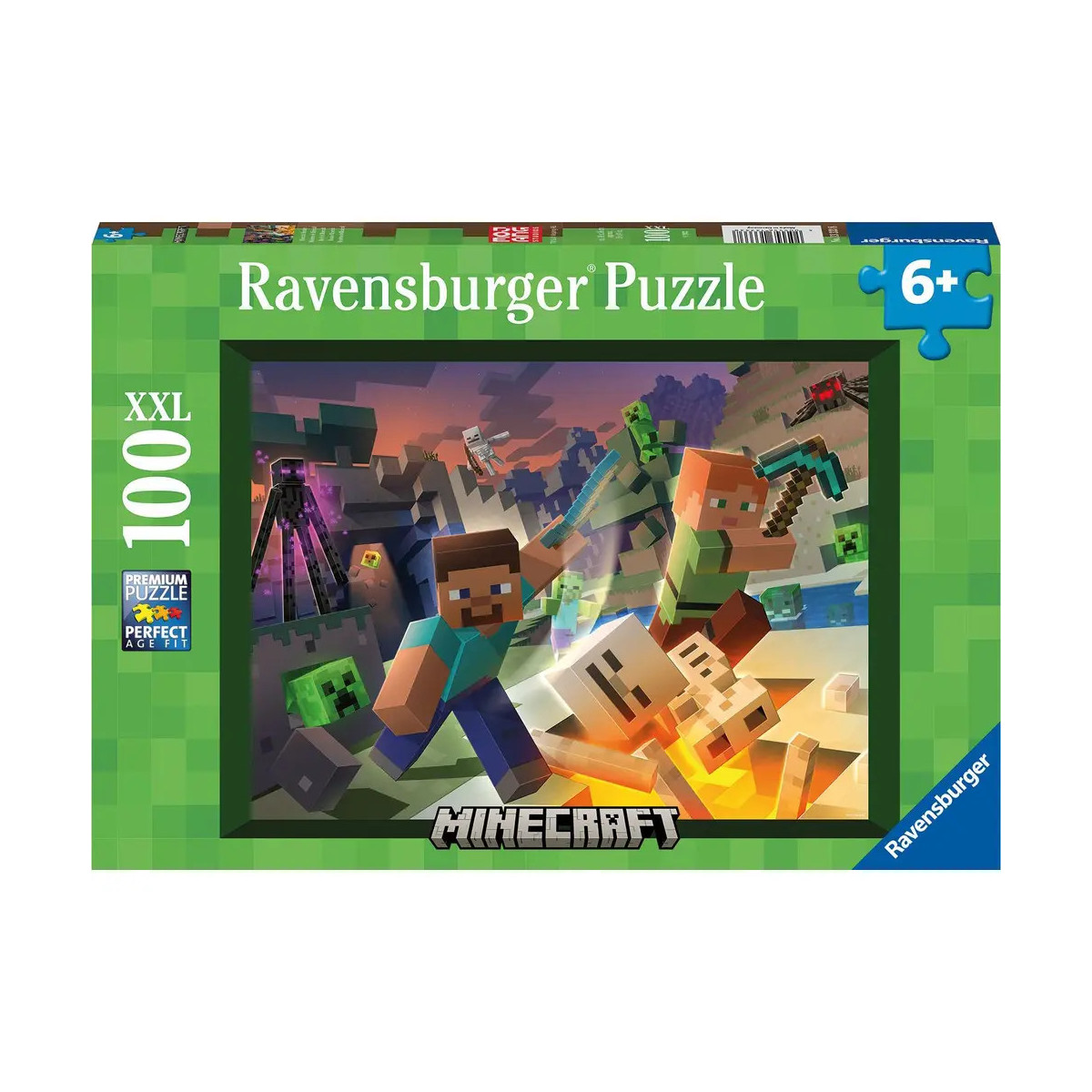 Ravensburger 13333 Puzzle Monster Minecraft 100 Teile XXL