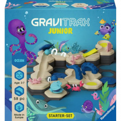 Ravensburger GraviTrax Junior Starter Set S Ocean   Erweiterbare Kugelbahn für Kinder, Murmelbahn au