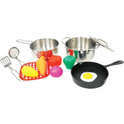 SpielMaus Küche Edelstahl Topfset, 13 teilig
