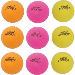 New Sports Tischtennis Bälle 6 Stück, 3 Stern, bunt