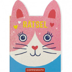 Glitzer Rätsel to go   Katze Hase Fuchs Lama   (4x8 Ex.im D.)
