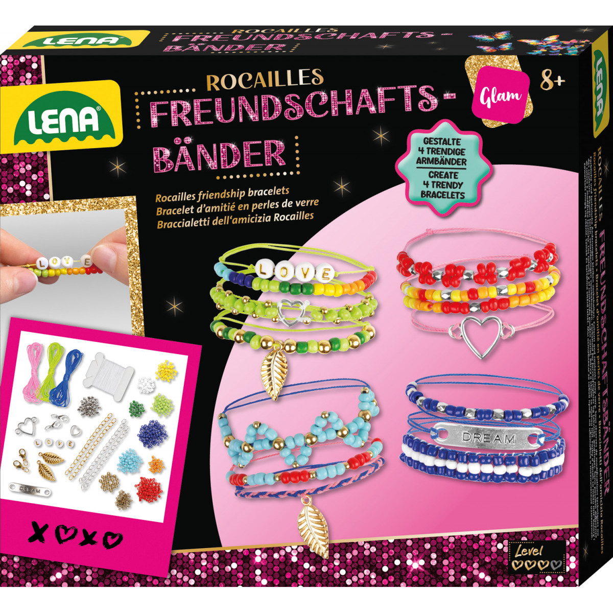 SIMM LENA® Rocailles Freundschaftsbänder, Faltschachtel