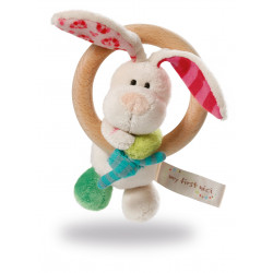 NICI Holzgreifring Hase Tilli mit Glocke